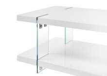 Couchtisch >Dallas< (B/H/T: 110x40x60 cm) in weiß,Glas - 110x40x60 (BxHxT)