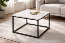 Beistelltisch >Samy< (B/H/T: 60x46x60 cm) in weißer Marmor, schwarz