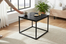 Beistelltisch >Samy< (B/H/T: 60x46x60 cm) in schwarzer Marmor, schwarz