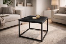 Beistelltisch >Samy< (B/H/T: 60x46x60 cm) in schwarzer Marmor, schwarz