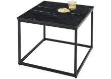 Beistelltisch >Samy< (B/H/T: 60x46x60 cm) in schwarzer Marmor, schwarz