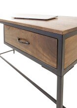 Schreibtisch >Hapur< (B/H/T: 140x79x60 cm) in Akazie massiv, schwarz