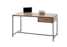 Schreibtisch >Hapur< (B/H/T: 140x79x60 cm) in Akazie massiv, schwarz