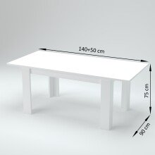 Esstisch >Jesolo< in Lärche Weiß - 140x75x90cm (BxHxT)