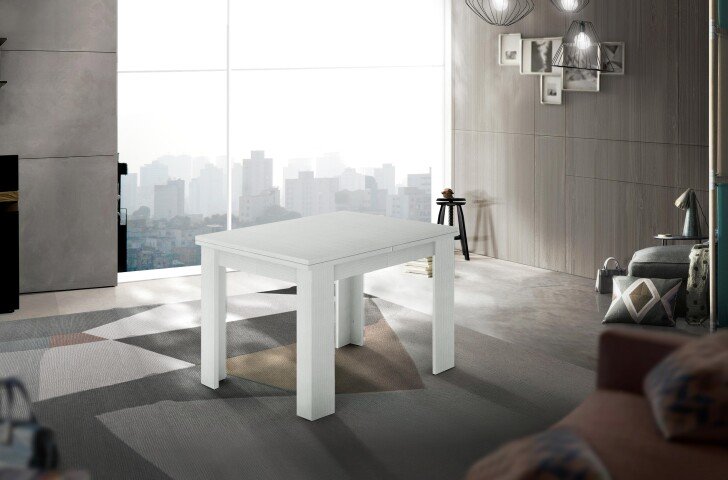 Esstisch >Jesolo< in Lärche Weiß - 90x75x90cm (BxHxT)