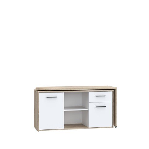 Beistellschrank >Alwernia< in Sonoma-Eiche - 144x74.1x50cm (BxHxT)