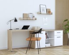 Beistellschrank >Alwernia< in Sonoma-Eiche - 144x74.1x50cm (BxHxT)