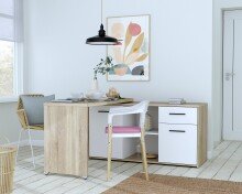 Beistellschrank >Alwernia< in Sonoma-Eiche - 144x74.1x50cm (BxHxT)