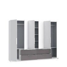 Drehtürenschrank >Lek< in Weiß - 269.7x210.5x60cm (BxHxT)