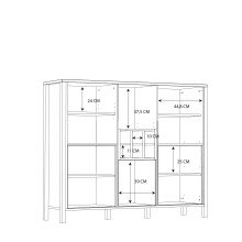 Barschrank >Hialeah< in Riviera Eiche - 139.4x117.1x40.2cm (BxHxT)
