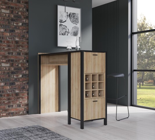 Bartisch >Hialeah< in Riviera Eiche - 151.5x120.3x49.2cm (BxHxT)