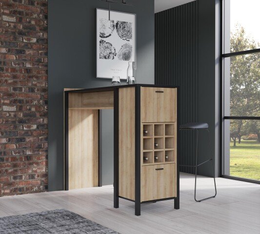 Bartisch >Hialeah< in Riviera Eiche - 151.5x120.3x49.2cm (BxHxT)