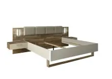 Bett >Carlynn< in Champagner - 306x100x208.2cm (BxHxT)