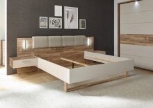Bett >Carlynn< in Champagner - 306x100x208.2cm (BxHxT)