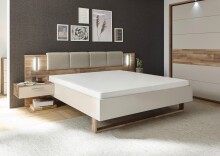 Bett >Carlynn< in Champagner - 306x100x208.2cm (BxHxT)