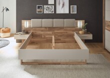 Bett >Carlynn< in Champagner - 306x100x208.2cm (BxHxT)