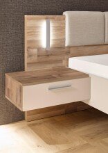 Bett >Carlynn< in Champagner - 306x100x208.2cm (BxHxT)