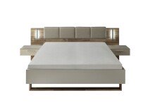 Bett >Carlynn< in Champagner - 306x100x208.2cm (BxHxT)