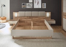 Bett >Carlynn< in Champagner - 306x100x208.2cm (BxHxT)