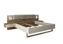 Bett >Carlynn< in Champagner - 306x100x208.2cm (BxHxT)