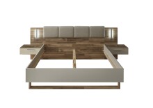 Komplettschlafzimmer >Carlynn< in Champagner - 306x100x208.2cm (BxHxT)
