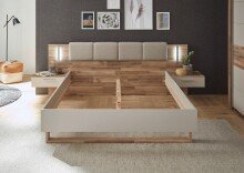Komplettschlafzimmer >Carlynn< in Champagner - 306x100x208.2cm (BxHxT)