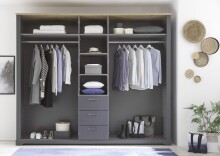 Drehtürenschrank >Edda< in Graphit - 266x226x59cm (BxHxT)
