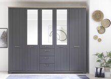 Drehtürenschrank >Edda< in Graphit - 266x226x59cm (BxHxT)