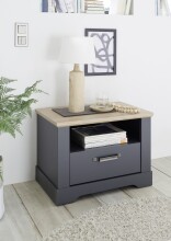 Bett >Edda< in Graphit - 319x101x210cm (BxHxT)