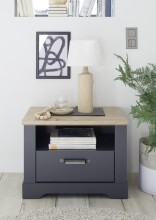 Bett >Edda< in Graphit - 319x101x210cm (BxHxT)