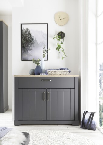 Beistellschrank >Edda< in Graphit - 116x91x42cm (BxHxT)