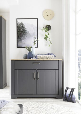 Beistellschrank >Edda< in Graphit - 116x91x42cm (BxHxT)