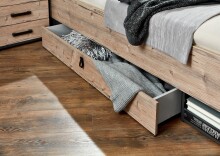 Bett >Stockholm I< (B/H/T: 169x96x210 cm) in braun - 169x96x210cm (BxHxT)