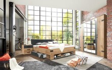 Dreh-/Schwebetürenschrank >Stockholm I< (B/H/T: 225x210x58 cm) in braun