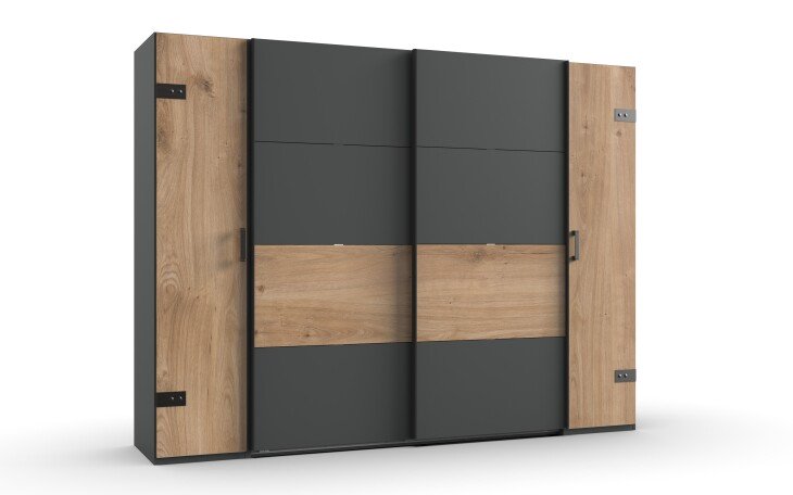 Dreh-/Schwebetürenschrank >Stockholm I< (B/H/T: 272x210x65 cm) in braun