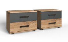 Nachtschrank >Stockholm I< 2er-Set, 2 Schübe,...