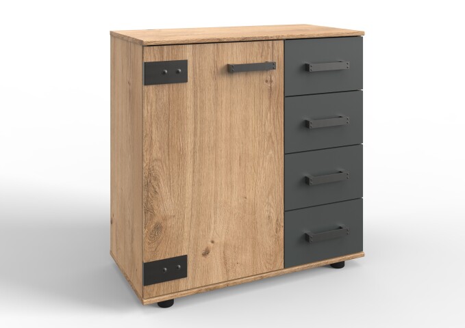 Kombikommode >Stockholm I< (B/H/T: 81x83x41 cm) in braun - 81x83x41cm (BxHxT)