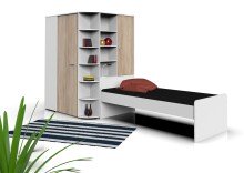 Bett >Joker< (B/H/T: 95x58x204 cm) in Weiß - 95x58x204cm (BxHxT)