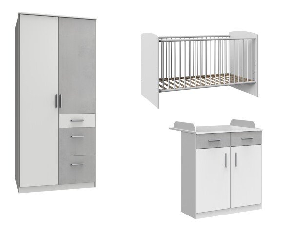 Babymöbel-Set >Joker< (B/H/T: 260x198x204 cm) in Weiß - 260x198x204cm (BxHxT)