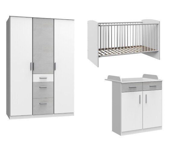 Babymöbel-Set >Joker< (B/H/T: 305x198x205 cm) in Weiß - 305x198x205cm (BxHxT)