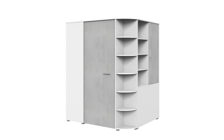 Dreh-/Schwebetürenschrank >Joker< (B/H/T: 124x199x148 cm) in Weiß