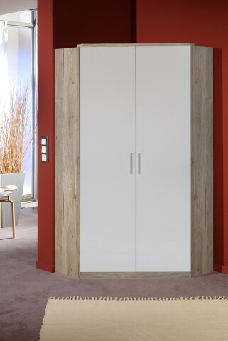 Dreh-/Schwebetürenschrank >Joker< (B/H/T: 95x199x95 cm) San Remo-Eiche
