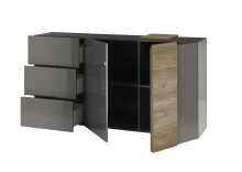 Sideboard >POSITANO< (B/H/T: 181x94x44 cm) in dunkelgrau - 181x94x44 (BxHxT)