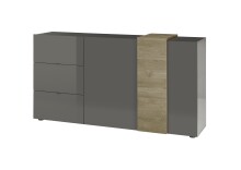 Sideboard >POSITANO< (B/H/T: 181x94x44 cm) in dunkelgrau - 181x94x44 (BxHxT)