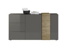 Sideboard >POSITANO< (B/H/T: 181x94x44 cm) in dunkelgrau - 181x94x44 (BxHxT)