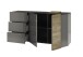 Sideboard >POSITANO< (B/H/T: 181x94x44 cm) in dunkelgrau - 181x94x44 (BxHxT)