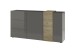 Sideboard >POSITANO< (B/H/T: 181x94x44 cm) in dunkelgrau - 181x94x44 (BxHxT)