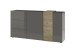 Sideboard >POSITANO< (B/H/T: 181x94x44 cm) in dunkelgrau - 181x94x44 (BxHxT)