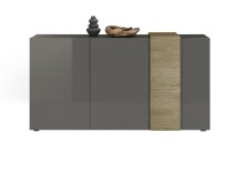 Highboard >POSITANO< (B/H/T: 181x94x44 cm) in dunkelgrau - 181x94x44 (BxHxT)