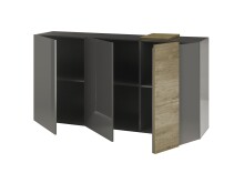 Highboard >POSITANO< (B/H/T: 181x94x44 cm) in dunkelgrau - 181x94x44 (BxHxT)